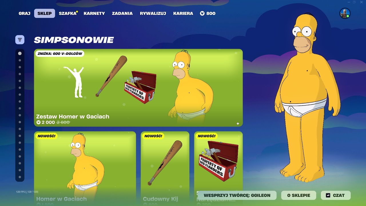 SKLEP FORTNITE 26.11.2025 *NOWY SKIN HOMER W GACIACH, KAI CENAT, HATSUNE MIKU, SZAFKA SNAIL*
