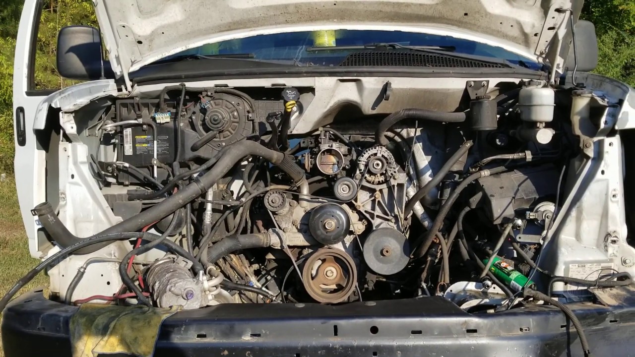 Express van engine removal. 6.0 ls