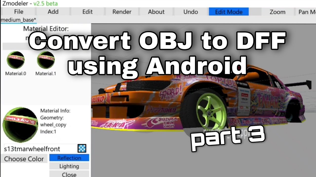Convert OBJ to DFF using ANDROID - PART 3