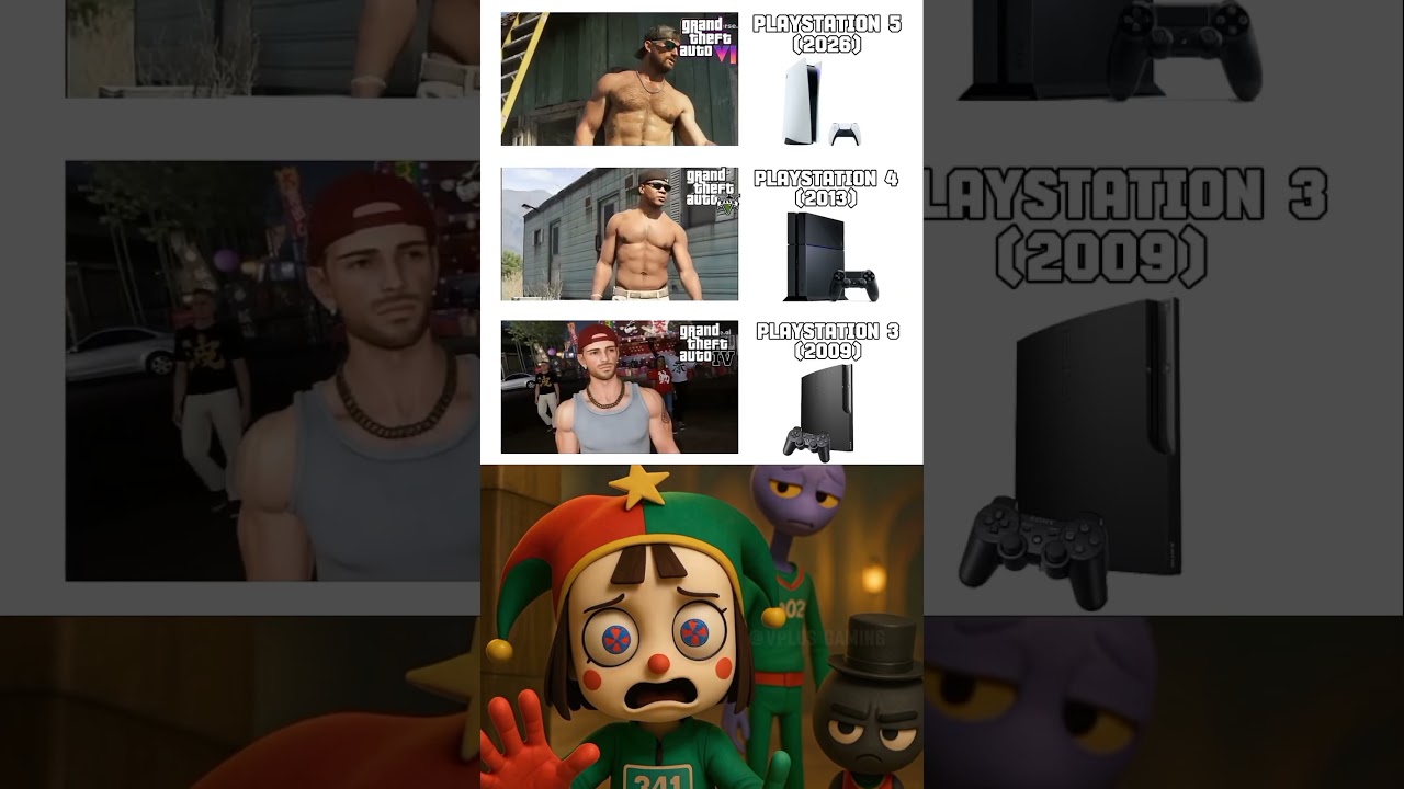 GTA Games PS3 Vs PS4 Vs PS5 Comparison #gta #gaming