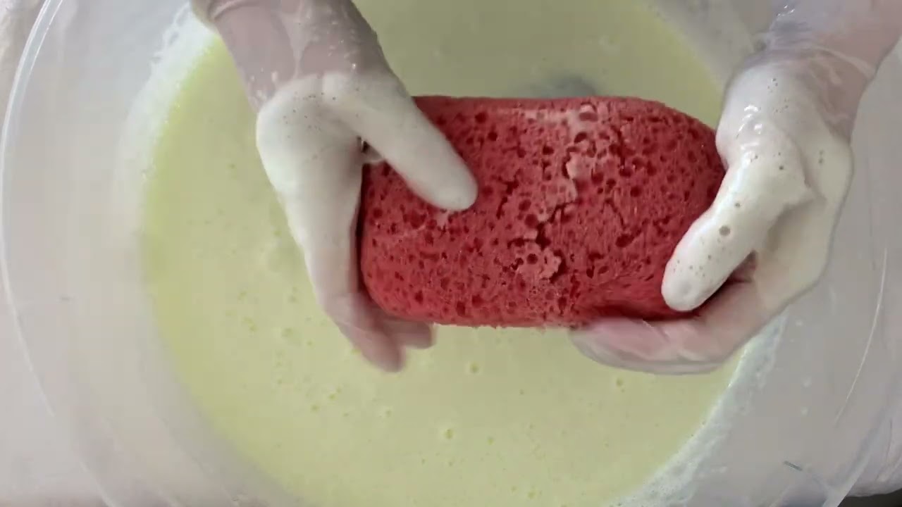 Watery lemon paste ASMR Sponge Squeezes