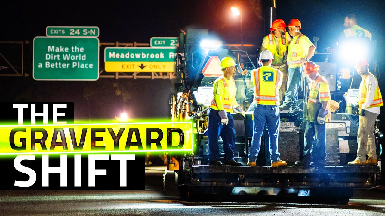 Paving ACTIVE Airplane Runways | Posillico Night Shift | NYC Vlog