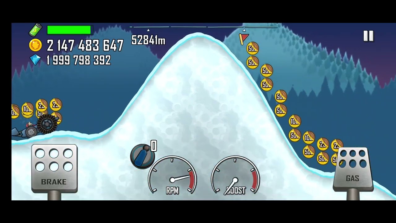 Hill Climb Racing : Northpole / Garage race car / 57320 m