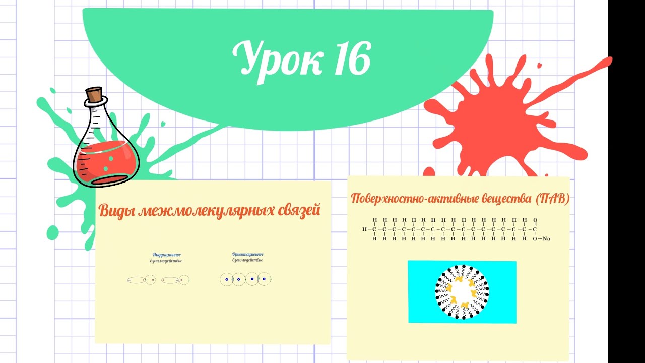 16 Урок_Виды межмолекулярных связей_Поверхностно-активные вещества (ПАВ)