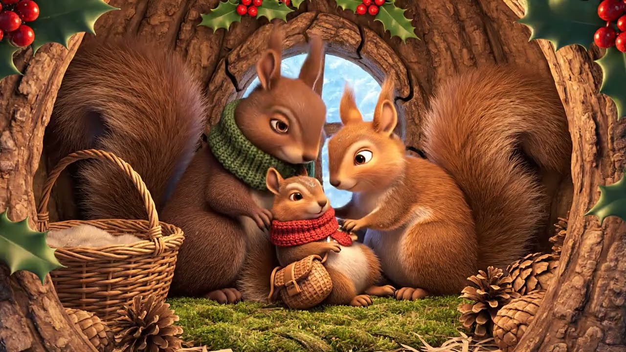 The Brown Squirrel Familys Journey Home for New Year|squirrel
