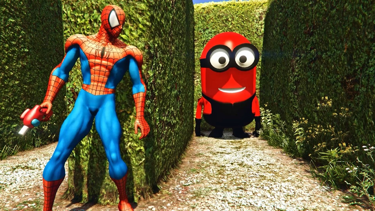 Spiderman vs Red Minion Funny Epic Ragdoll GTA 5 Eps.19