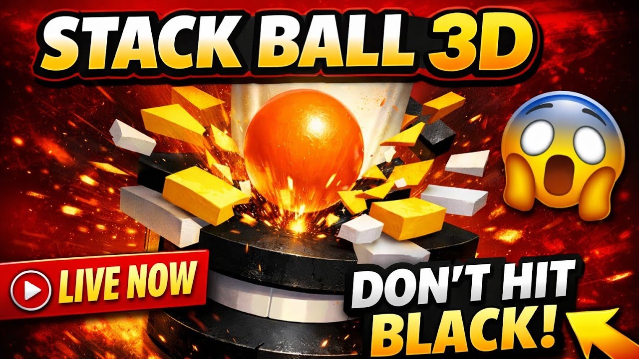 Stack Ball 3D Gameplay Live 🔴 | Satisfying Ball Drop Game | High Score Challenge