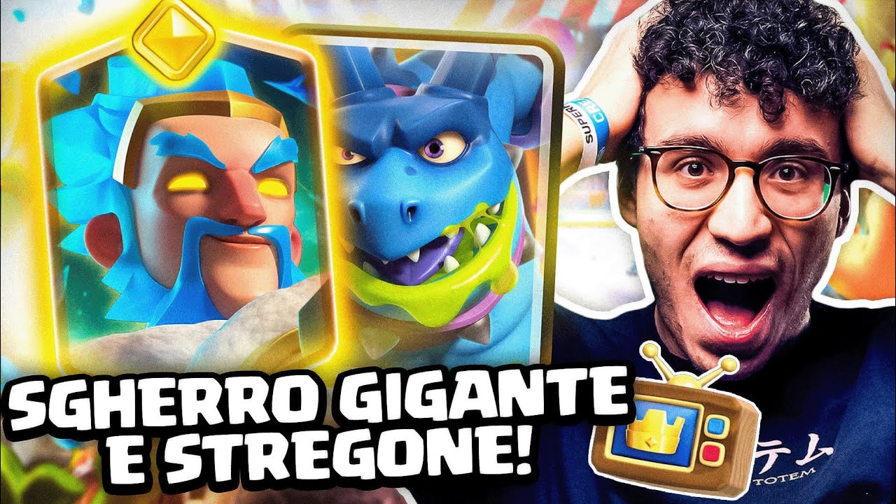 NUOVO SGHERRO GIGANTE GRATIS E STREGONE EROE... TV ROYALE REACTION! - CLASH ROYALE ITA