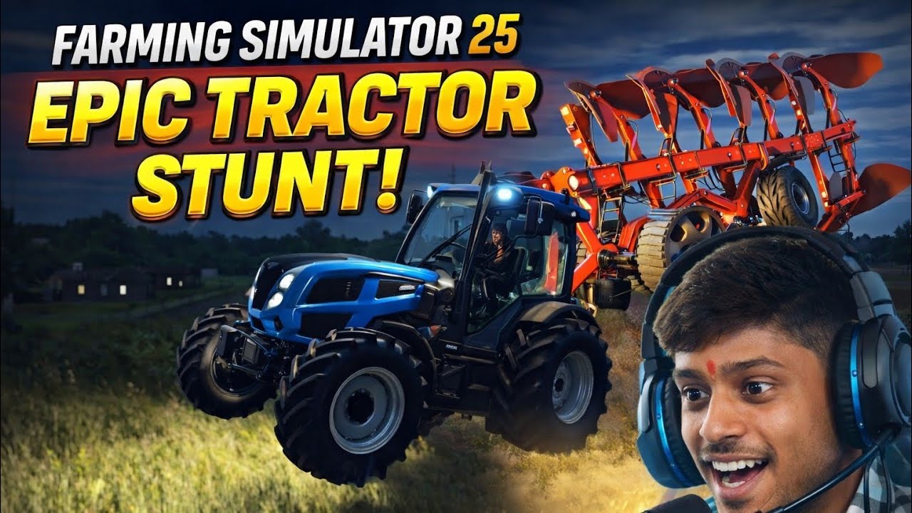 Farming Simulator 25 🔥 Small Tractor Big Plough Stunt 😱 | Epic Tractor Power Show FS25 Gameplay