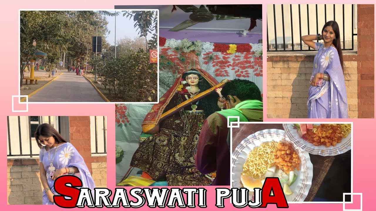 Saraswati Puja vlog🦢🪷 C S academy ❤️