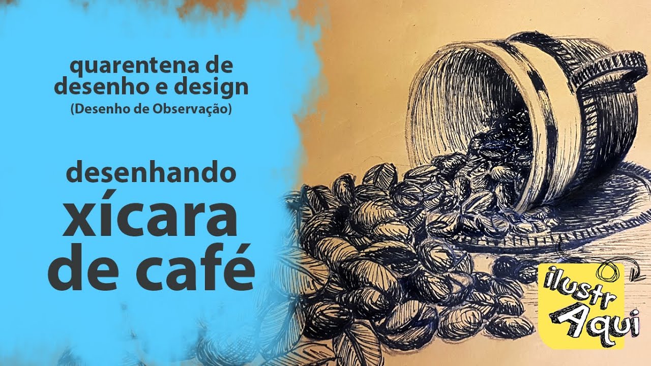 6.3 - Fazendo textura com caneta nanquim da xícara de café