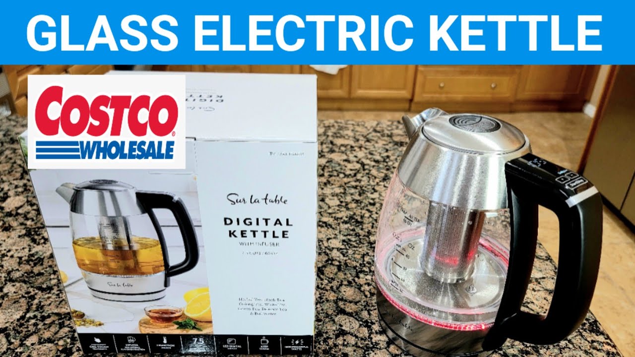 Стеклянный электрический чайник Sur La Table Digital с заварочным устройством Costco 2024