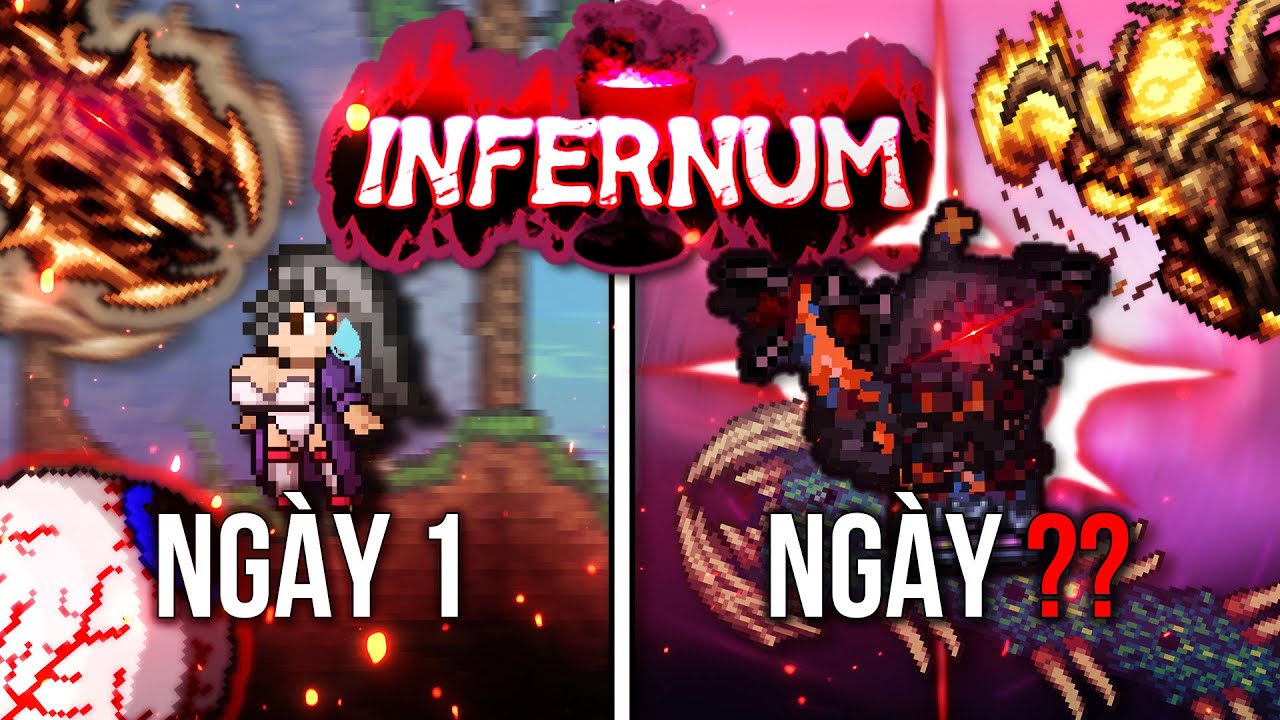 100 NGÀY hành trình trở thành *THẦN LINH* trong Terraria Calamity Infernum Catalyst [Phần 1]
