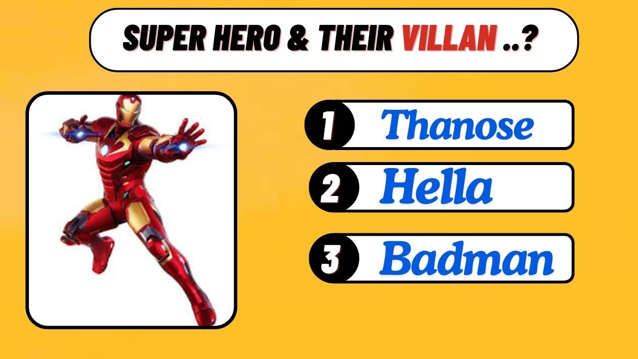 Super Heroes and Their EPIC Villain Names || Marverl Heroes ||