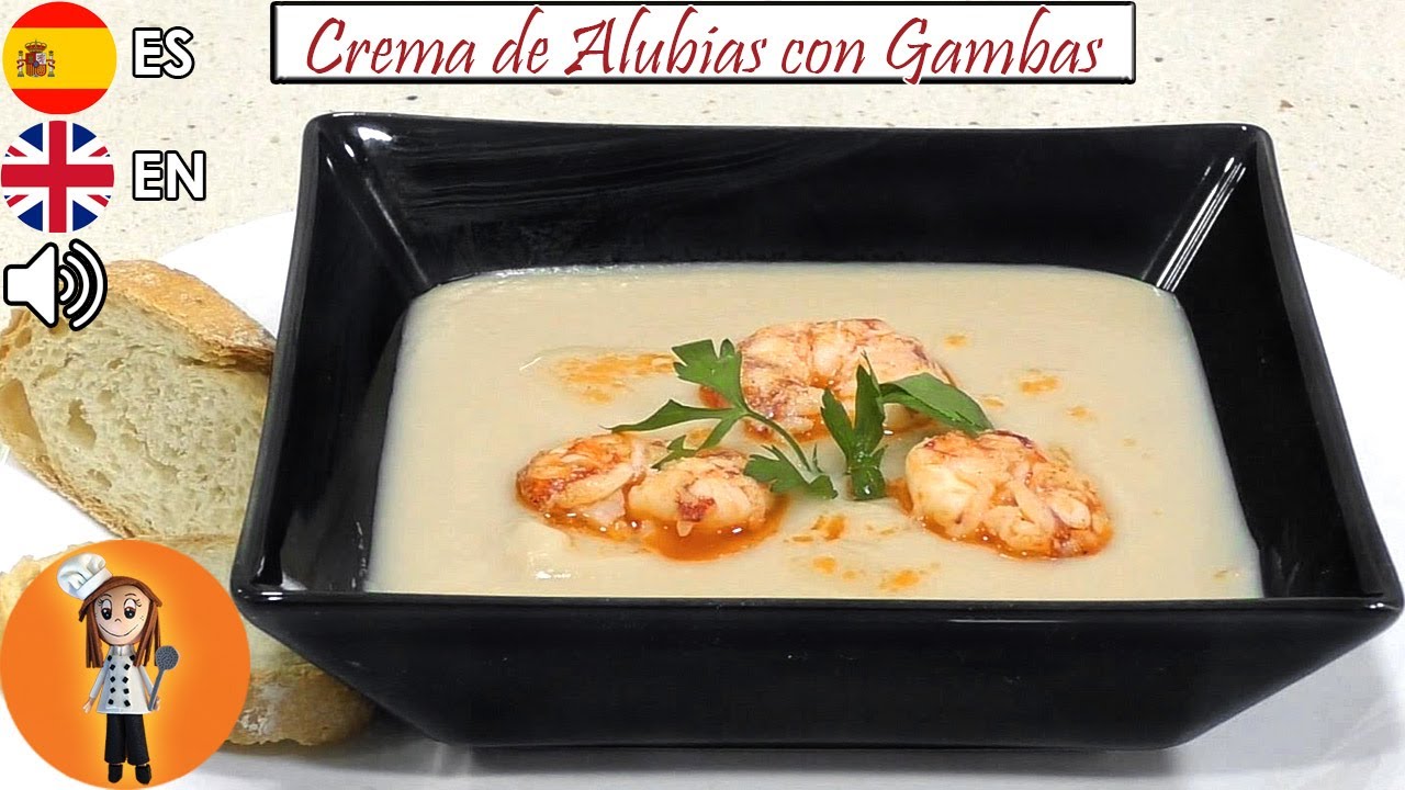 Crema de Alubias con Gambas | Receta de Cocina en Familia