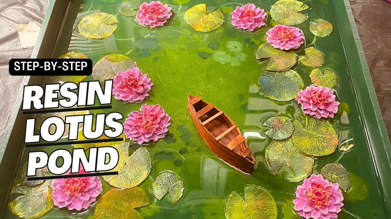 Resin lotus pond  🪷 step by step Resin art tutorial