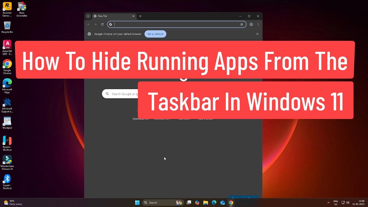 How to Hide Running Apps from the Taskbar in Windows 11 - TASK VIEW
