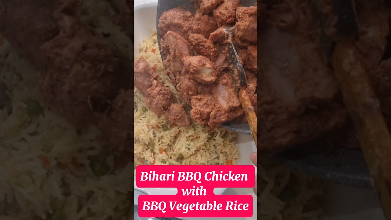Bihari BBQ Chicken Boti with BBQ Vegetable Rice 