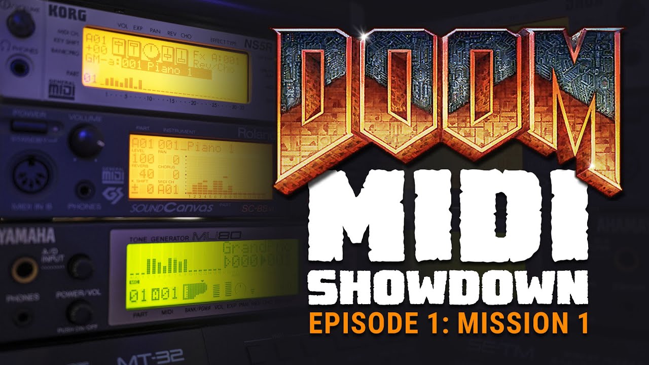 DOOM MIDI Module Showdown: Episode 1, Mission 1 (KORG NS5R vs. Roland SC-88VL vs. Yamaha MU80) 4K