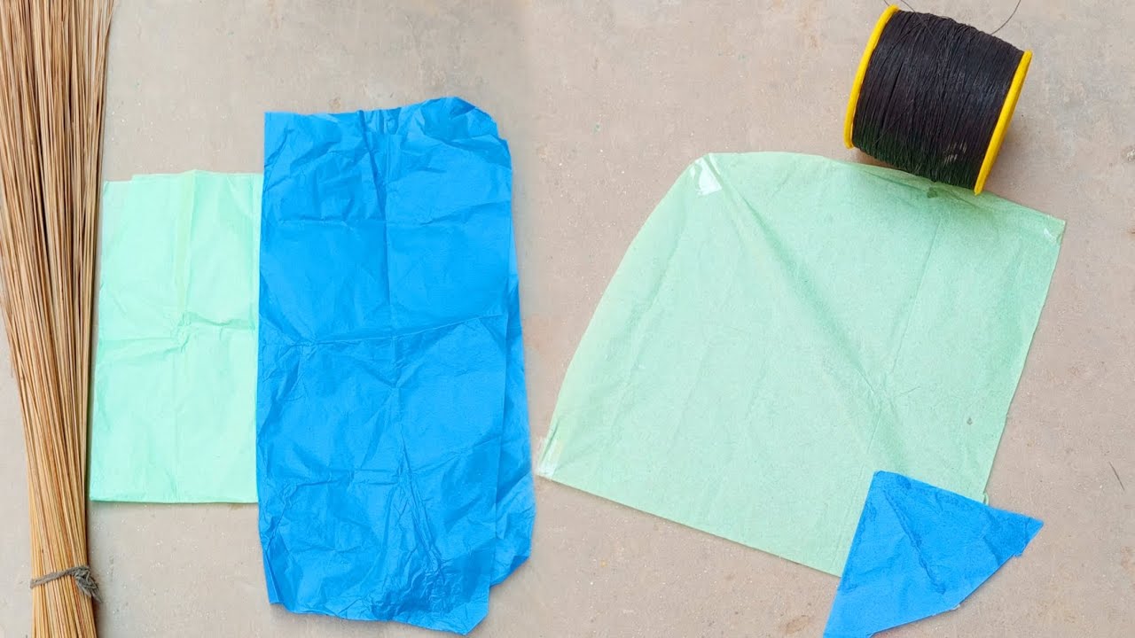 Half tawa kite making with thread 🧵 and kite making at home 