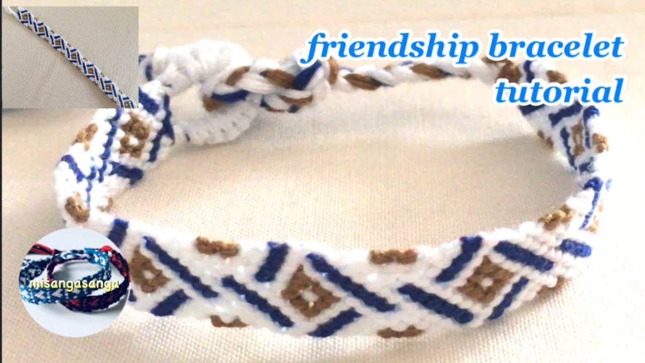 和柄風ミサンガ3色の編み方作り方〜How to make friendship bracelet.〜tutorial.easy