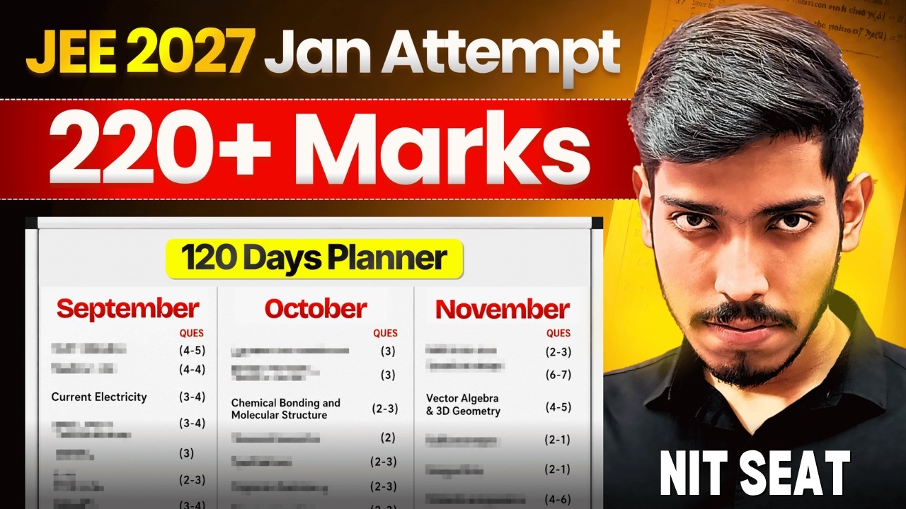 JEE Mains 2027: 0 to 220+ Marks in Last 120 Days🔥 | January Attempt Complete Roadmap