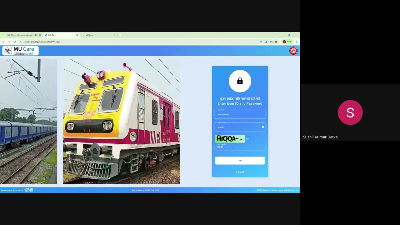 Demonstration of Rake Maintenance and other features of MU Care application meeting on 03.03.2026