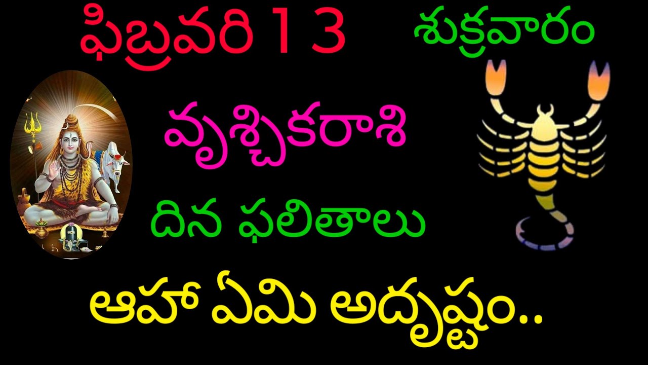 వృశ్చికరాశి వారికి ఫిబ్రవరి 13 ఈరోజు ఆహా ఏమి అదృష్టం.. today rasiphala trending  vruchikarasi 
