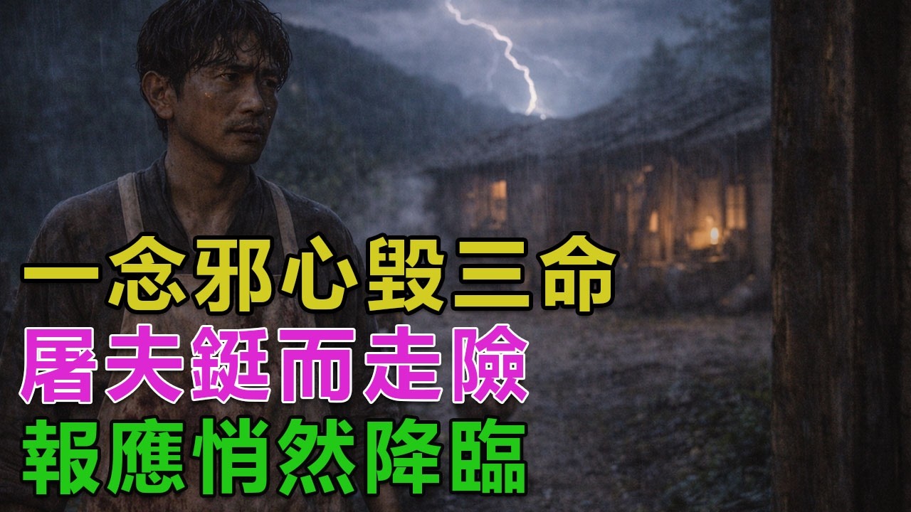 民間故事：一念邪心毀三命，屠夫鋌而走險，報應悄然降臨