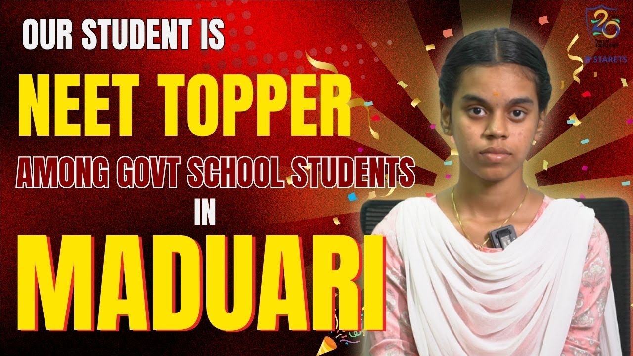 Our #NEET Classroom student is topper among government school in Madurai | #staretsacademy #madurai