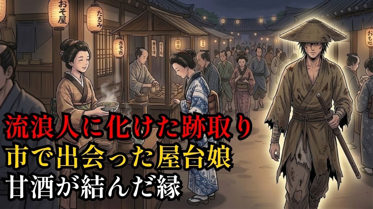 将軍家の跡取りが貧しい流浪人に身をやつし賑わう市をさまよう――一杯の甘酒をくれた屋台娘が孤独な魂を救った涙の物語【日本昔話風物語】. | 野談 | 伝説 | 昔話 | 説話 | 民話.