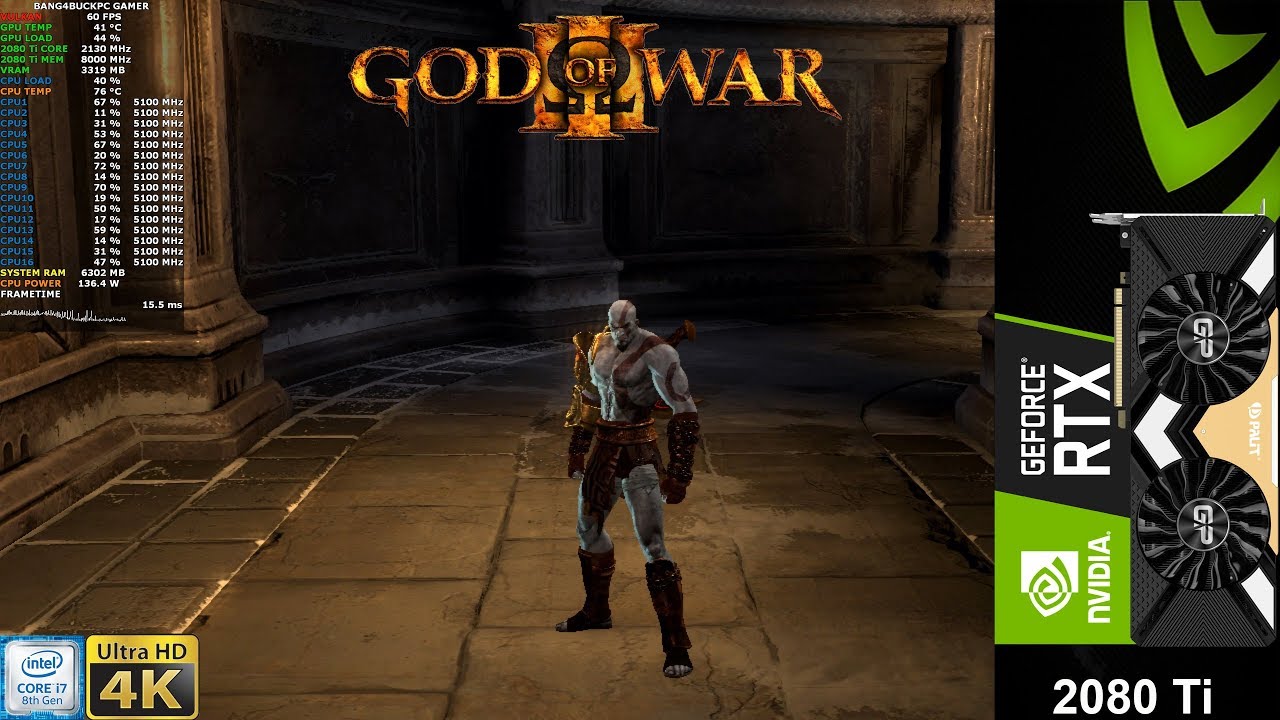 God Of War 3 4K RPCS3 Emulator | RTX 2080 Ti | i9 9900K 5.1GHz