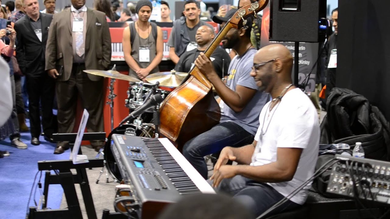 Stacey Lamont w/ The @myronmckinley5702 Trio live @nammshowchannel5027 2014! #drummer #nammshow