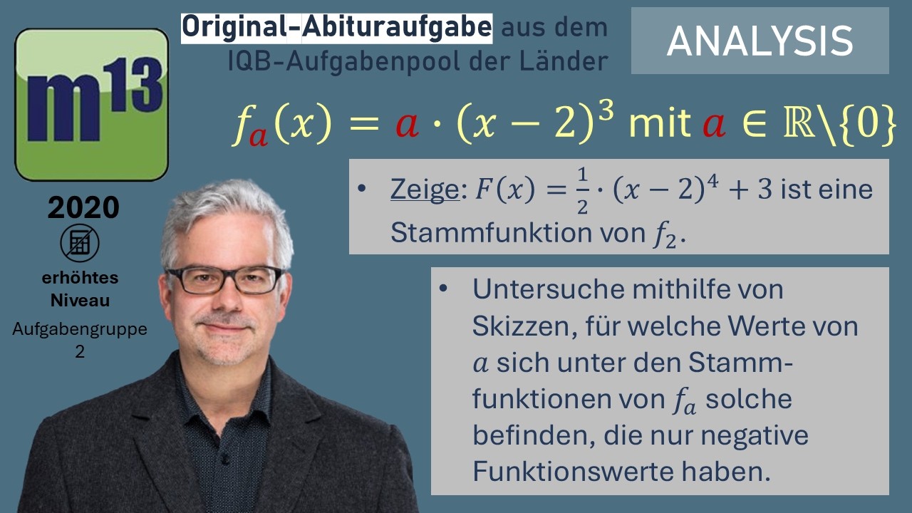Abitur-Aufgabe: 2020 - ANALYSIS - OHimi - erhöhtes Niveau - Aufgabengruppe 2