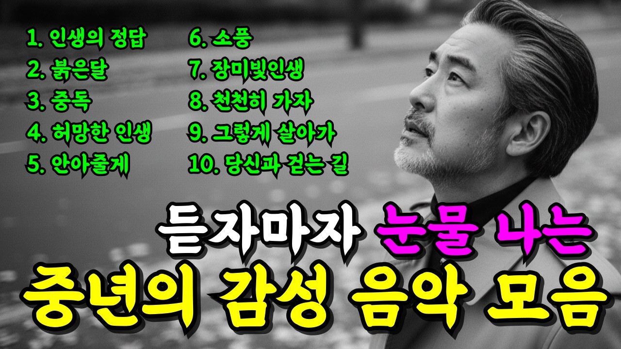 눈물나고 가슴 울리는 중년 감성 트로트 메들리 I 위로와 공감의 베스트 인생 노래 명곡 모음