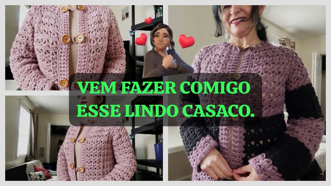 Casaco de crochê. PASSO A PASSO PARTE 1#crochet 