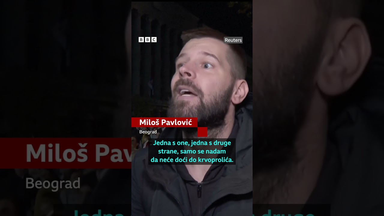 Burna noć i mirno jutros ispred Ćacilenda | BBC News na srpskom #srbija #protest #policija