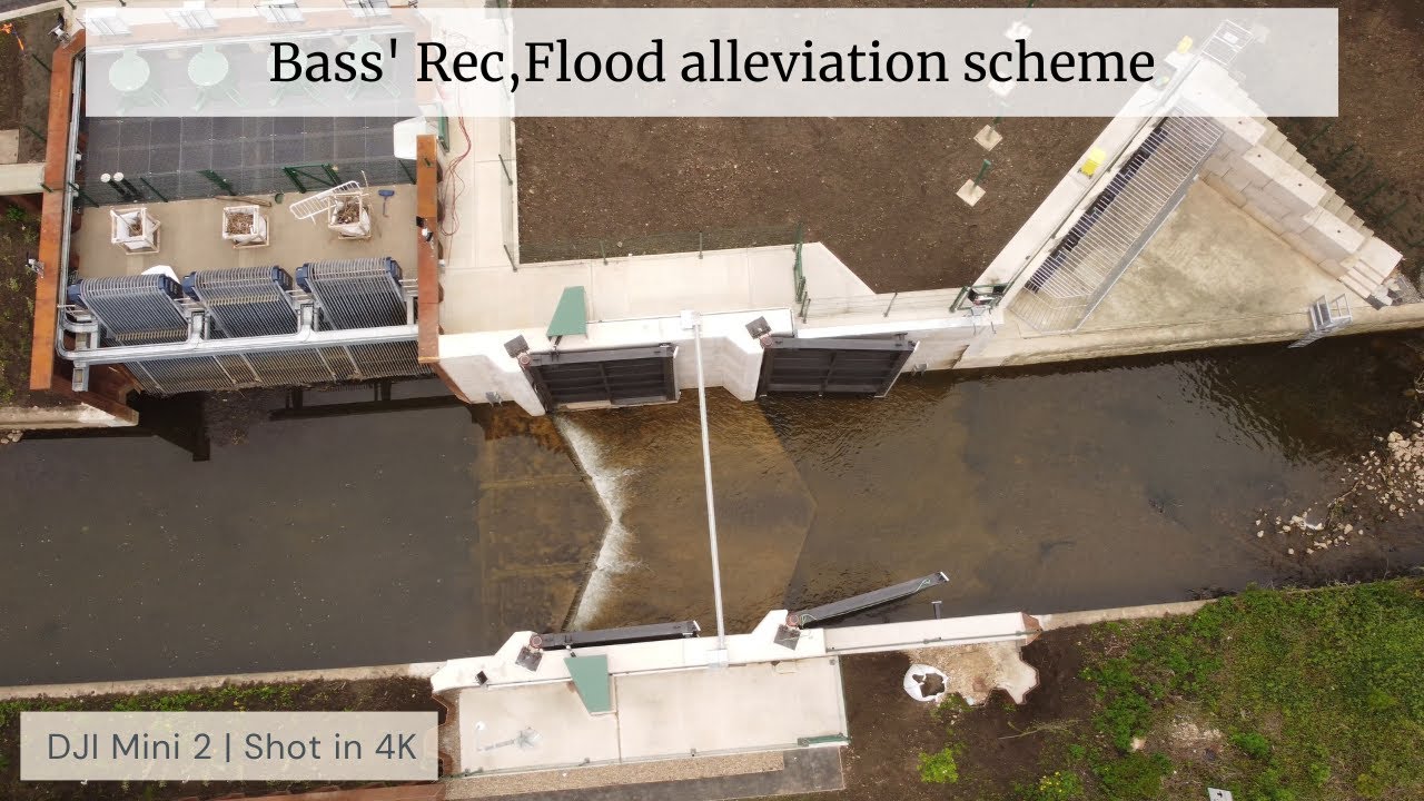 Bass' Recreation Ground Derby by drone - Flood alleviation scheme. May 2023 | 4K