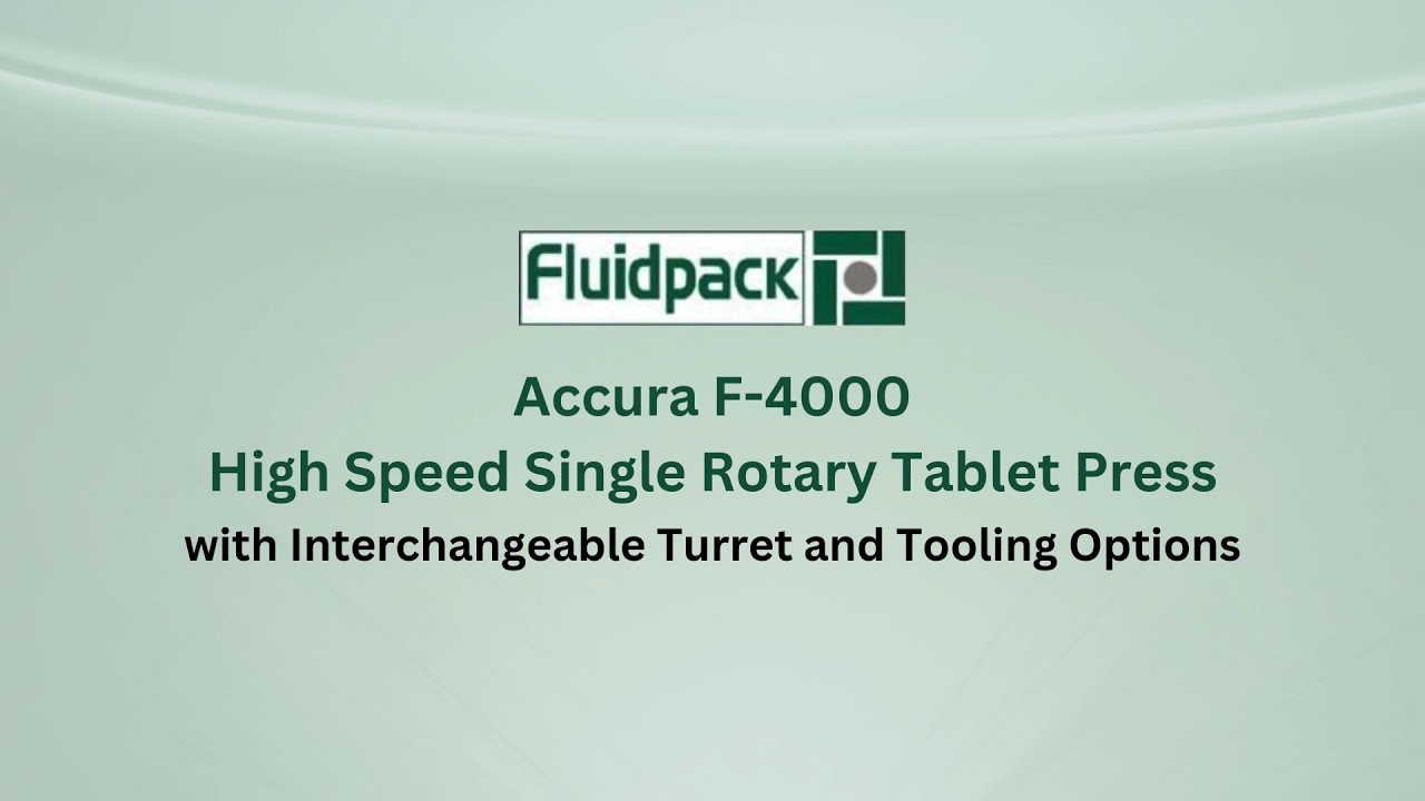 Accura F-4000 High Speed Single Rotary Tablet Press with Interchangeable Turret and Tooling Options