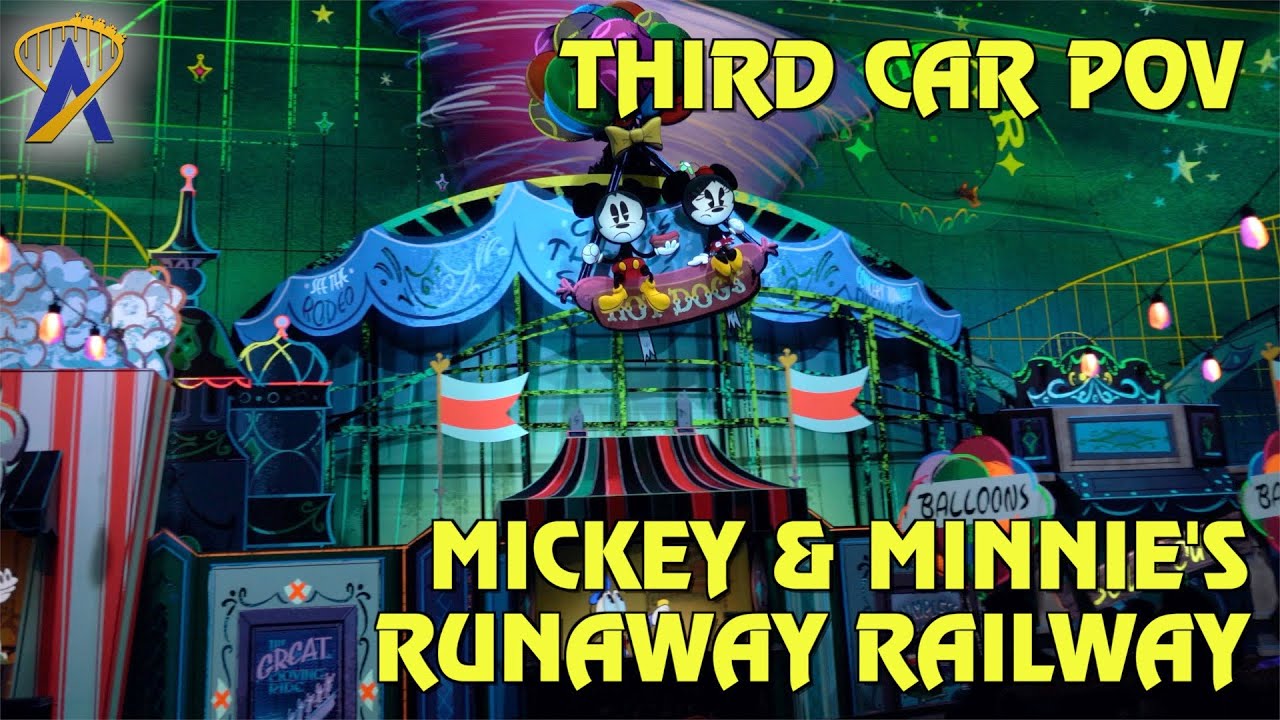 Mickey & Minnie's Runaway Railway Third Car Low-Light POV | Disney's Hollywood Studios