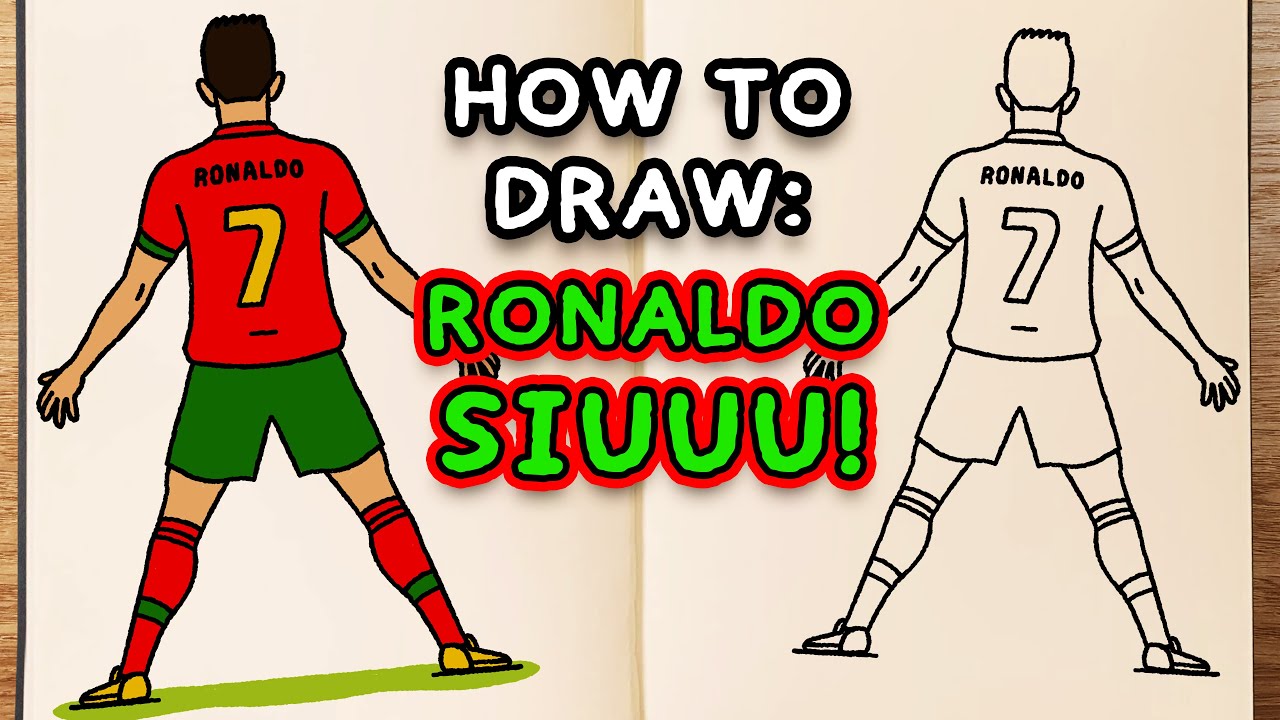 How To Draw: RONALDO SIUUU (easy step by step tutorial)