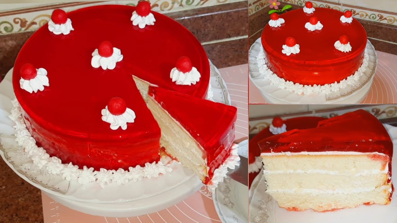 تورته جيلى الفراوله 🍓مينفعش الصيف منغيرها