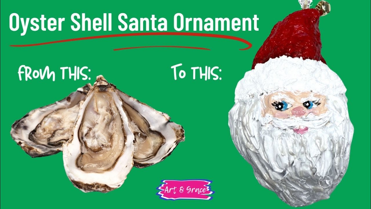 Украшения в виде Санты из ракушек устриц, сделанные своими руками #diyornaments