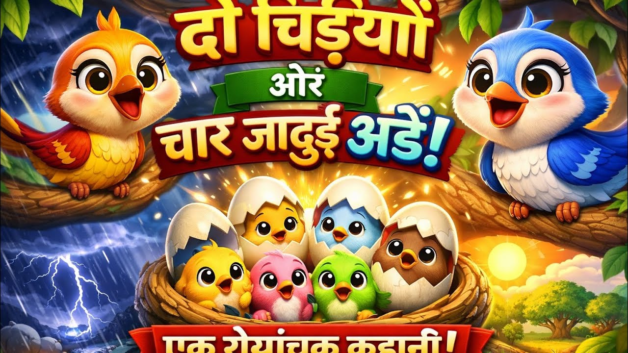 😱😱😱😱😱😱😱😱😱😱चिड़ियाँ और चार जादुई अंडे | माँ के प्यार की अनोखी कहानी 🐦🥚Two Birds and Four Magical Eggs