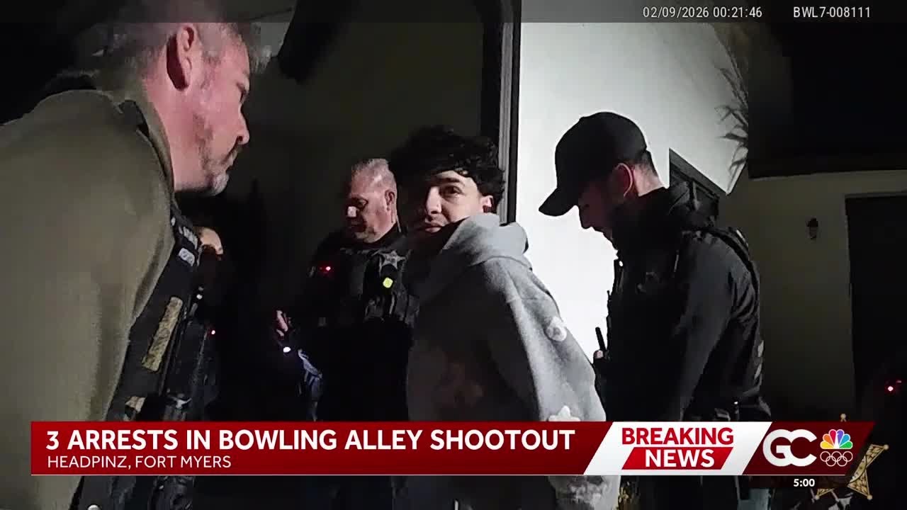 3 arrested after shootout in HeadPinz parking lot in Lee County