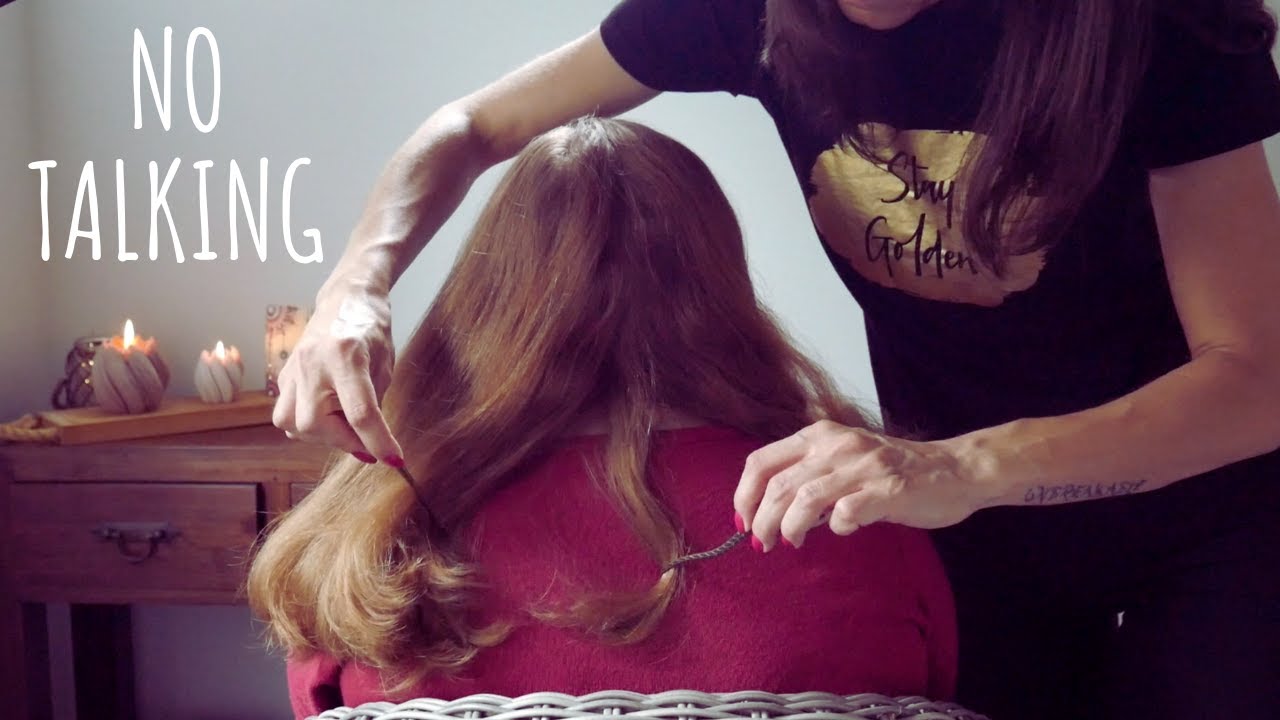 Mesmerizing back tracing, hair play and brushing with Tania - No Talking ASMR