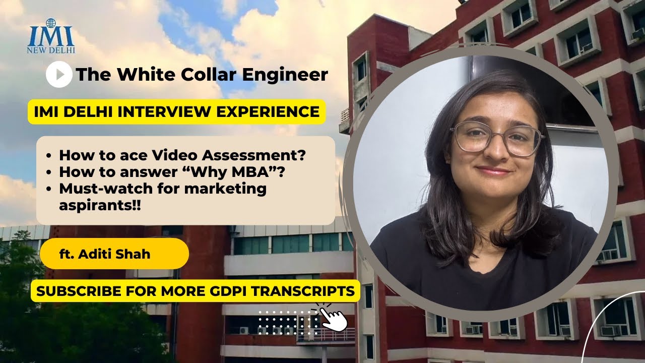 IMI Delhi Interview Experience | Video Assessment Round |Marketing Questions for MBA Interviews #mba