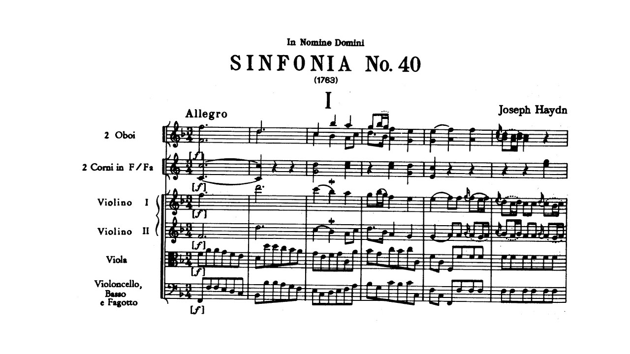 Haydn: Symphony No. 40 in F major (with Score)