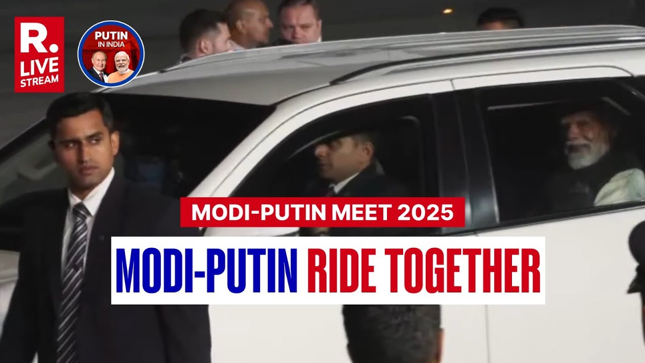 PM Modi & President Putin Ride Together After Red Carpet Welcome | Modi-Putin Tarmac Moment