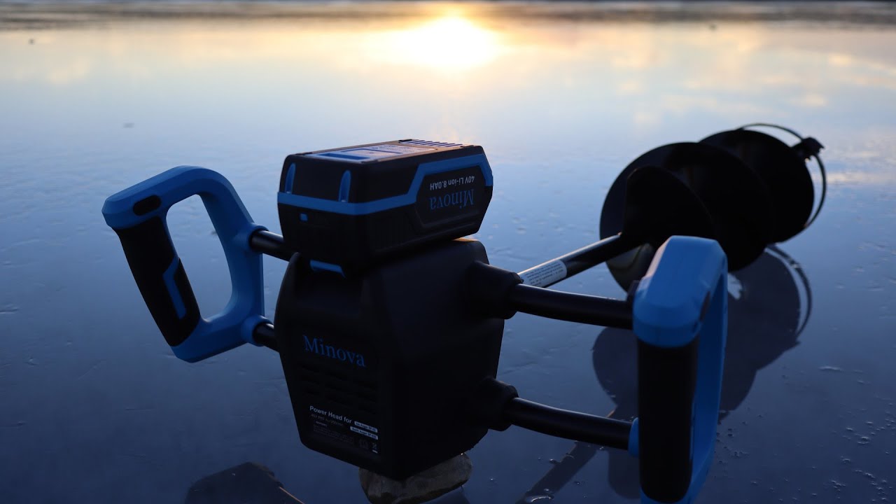 NEW Ice Auger With HEATED Batteries! Huge 8 A.H MINOVA